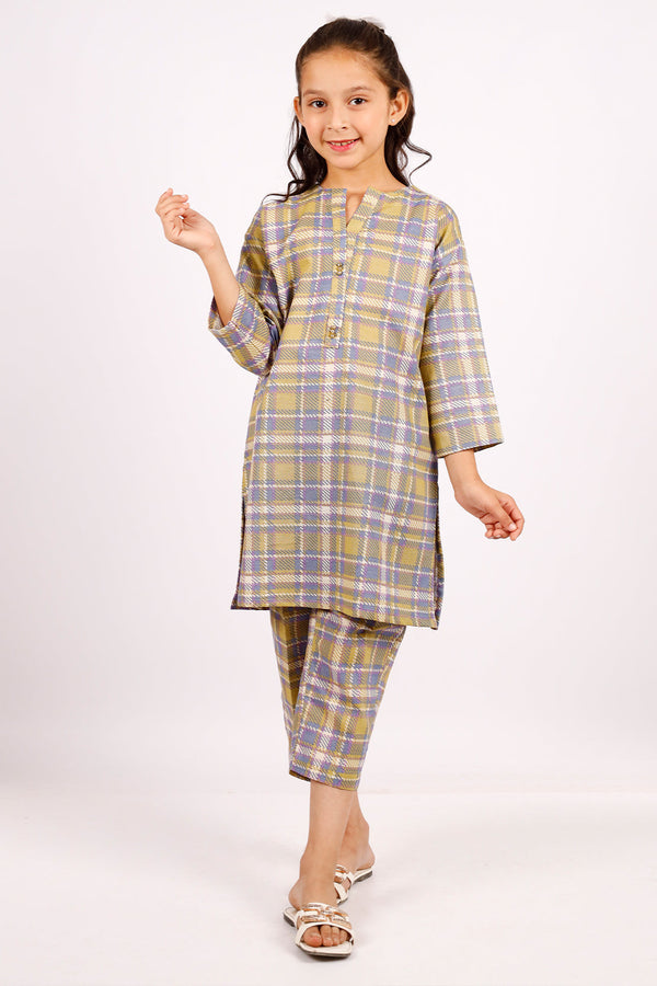 Printed Khaddar Stitched Shirt/Trouser For Kids