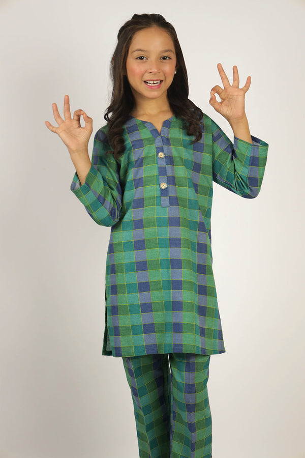 Printed Khaddar Stitched Shirt/Trouser For Kids