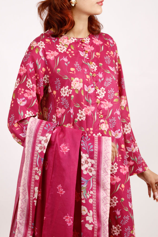 Printed Lawn Stitched 2 Piece (Shirt/Dupatta)
