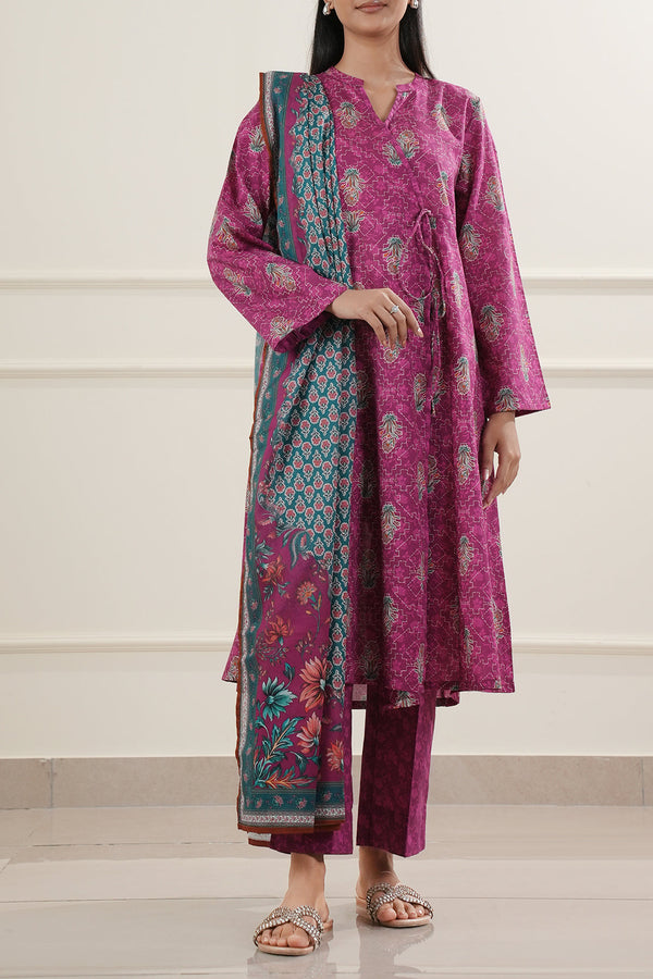Printed Soft Touch Cotton Stitched 3 Piece