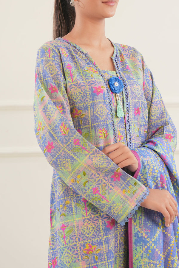 Printed Khaddar Stitched 2 Piece (Shirt/Trouser)