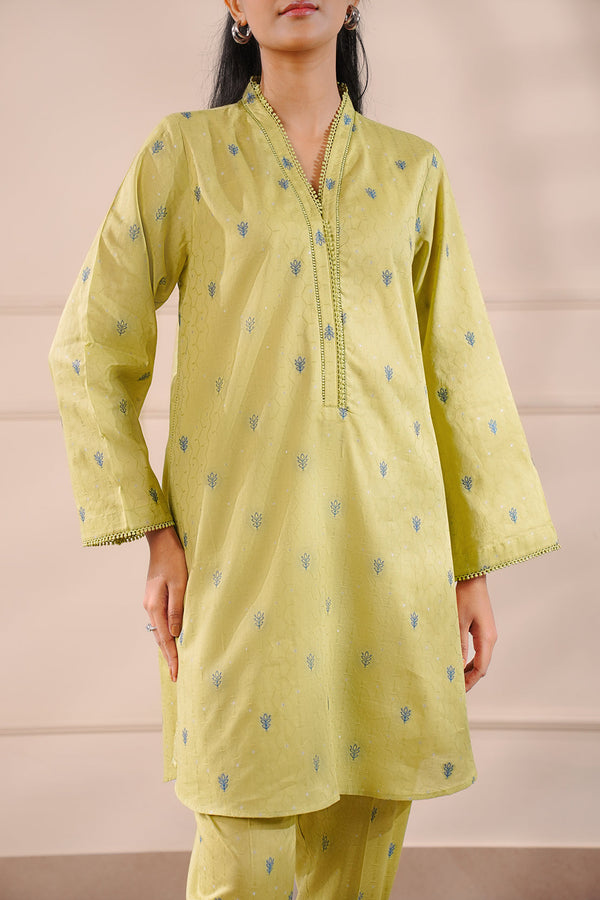 Cotton Jacquard Stitched 2 Piece (Shirt/Trouser)