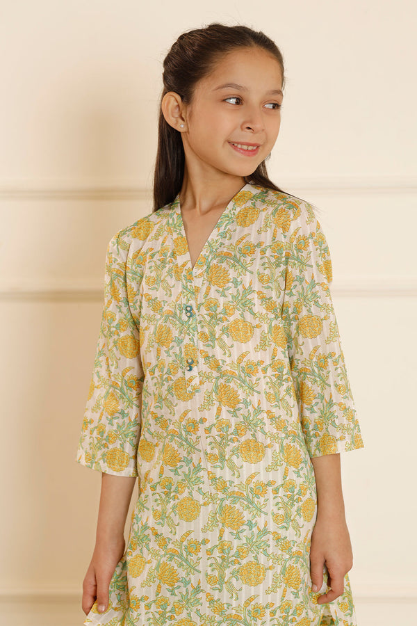 Stitched Cotton Viscose Shirt/Trouser For Kids