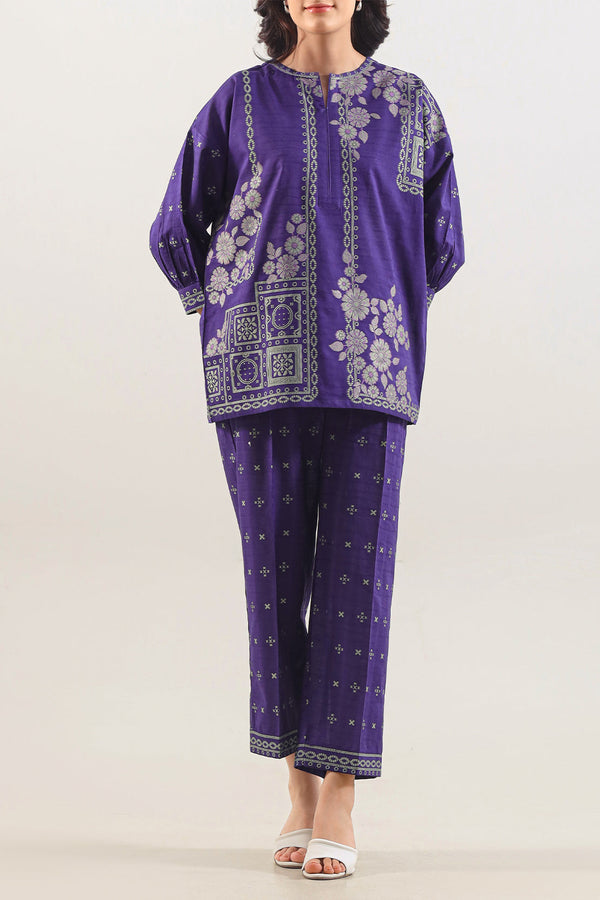 Cotton Jacquard Stitched 2 Piece (Shirt/Trouser)
