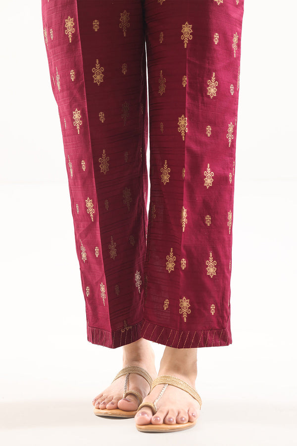 Embroidered Cotton Jacquard Pant