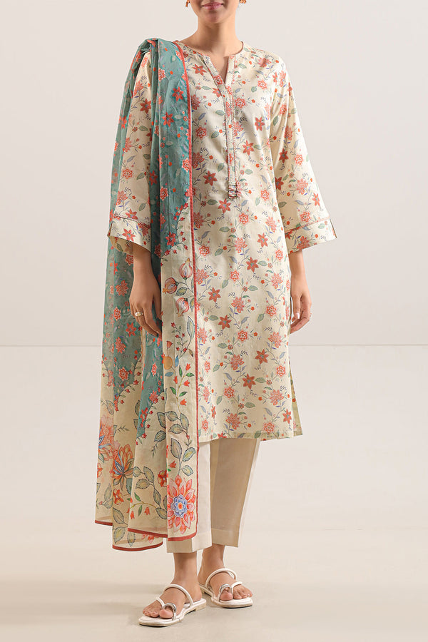 Unstitched Printed Lawn 3 Piece