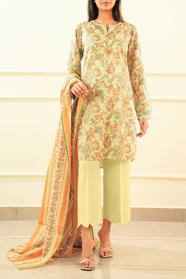 Unstitched Printed Lawn 3 Piece