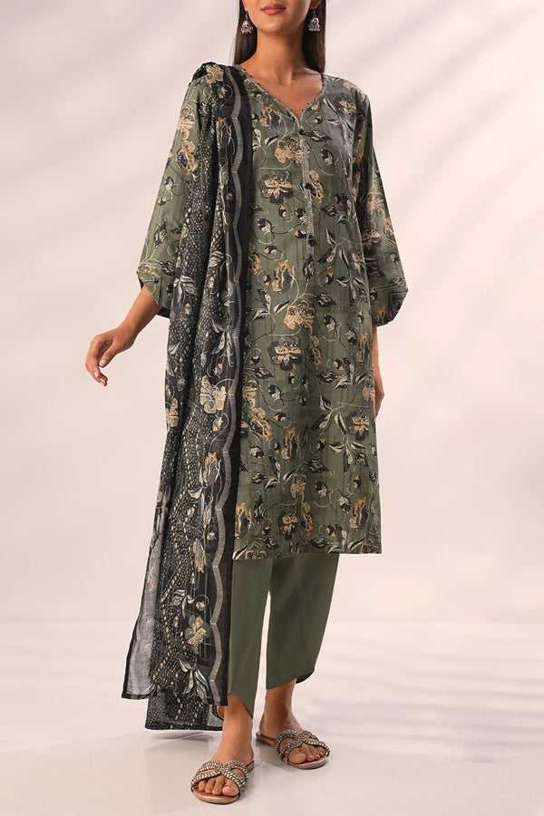 Unstitched Printed Lawn 3 Piece