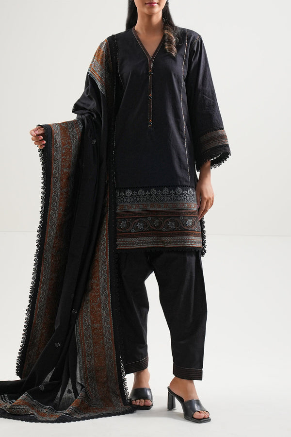 Unstitched Jacquard Cotton 3 Piece