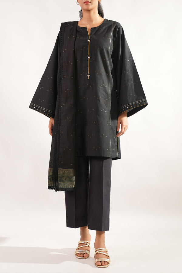 Unstitched Jacquard Cotton 3 Piece