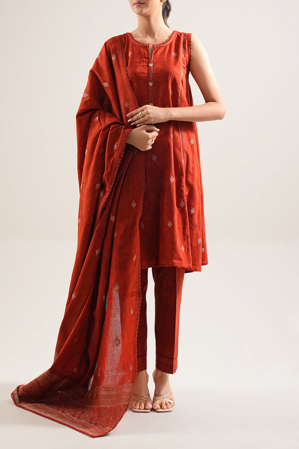 Unstitched Jacquard Cotton 3 Piece