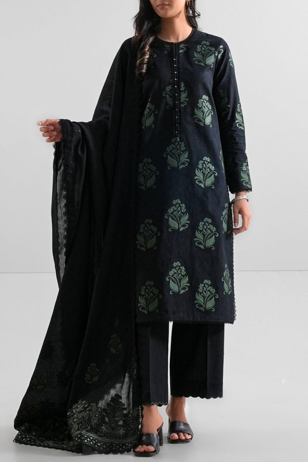 Unstitched Jacquard Cotton 3 Piece