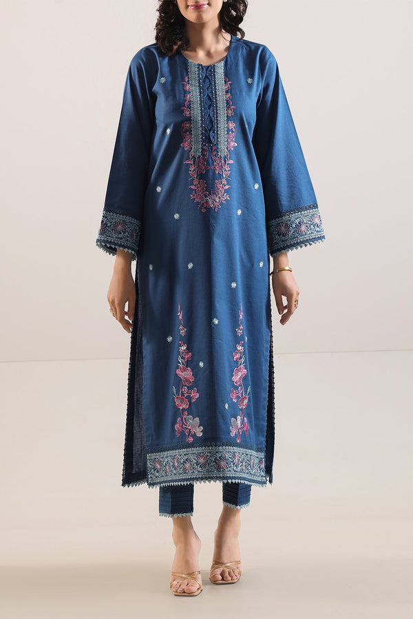 Unstitched Embroidered Cotton Khaddar 2 Piece (Shirt/Trouser)