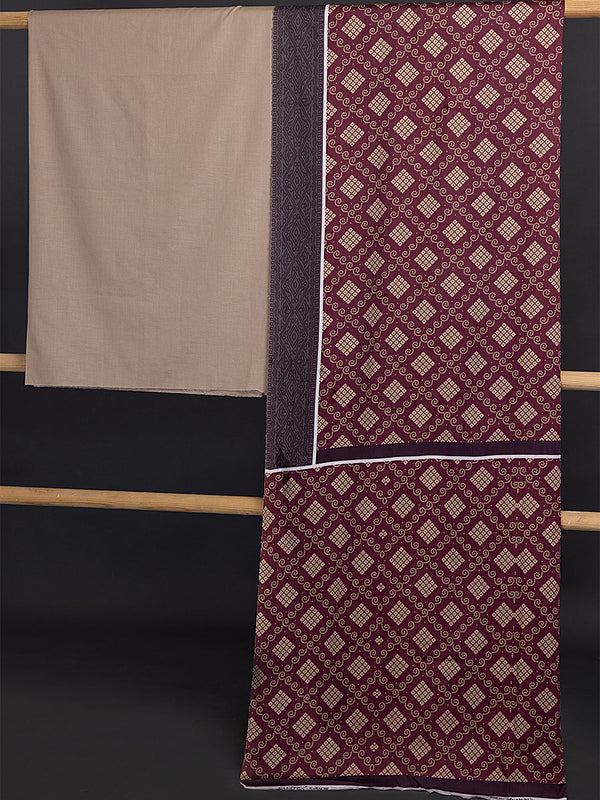 2pc - Unstitched Lawn Shirt With Dyed Cambric Trouser